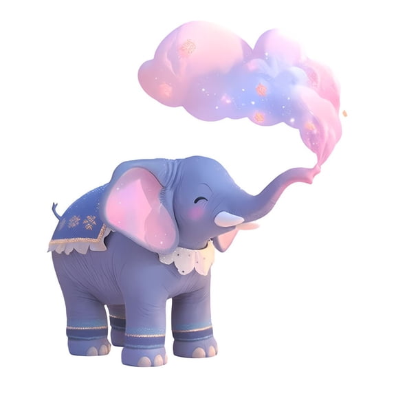 SkyOlla Magical Purple Elephant Cloud Wall Sticker 59x45 cm Ornate Folk Pattern Vinyl Wall Decal Dreamy Sky Theme Nursery Kids Playroom Decor Self Adhesive Poster Spiritual Yoga Sticker Pack of 2