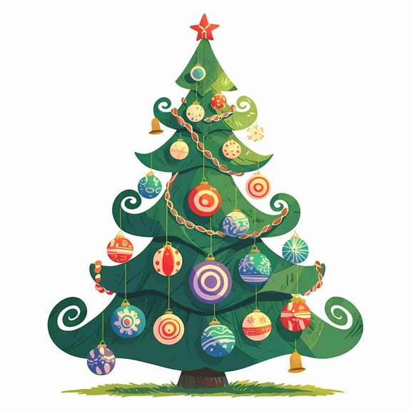SkyOlla Merry Christmas Tree & Santa Scene Wall Sticker – Vinyl Wall Art Decor for Living Room, Kids Room, Home & Shop – Self Adhesive Waterproof | Pack of 2