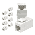 thumbnail image 1 of SkyQ RJ45 Ethernet Coupler Cat7,Cat6,Cat5 Inline Keystone Connector,Female to Female RJ45 Keystone Coupler for Patch Panel-Ethernet Wall Plate (White-10 Pack), 1 of 5