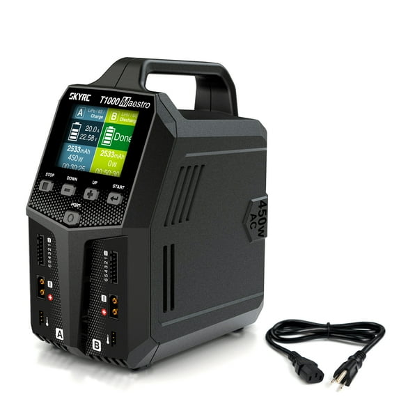SkyRC T1000 Maestro , AC/DC Dual Balance 450W 1000W Battery for Remote Control Model Plug