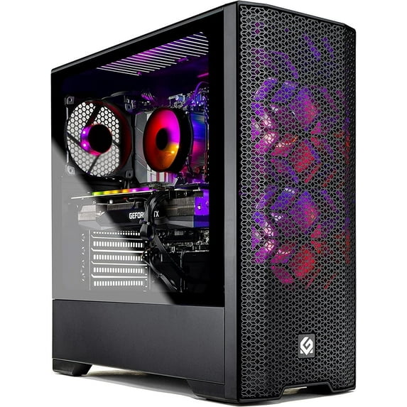 SkyTech Blaze 3.0 Gaming PC Desktop – AMD Ryzen 5 3600 3.6GHz, RTX 3060 Ti 8G GDDR6, 1TB NVMe, 16G DDR4 3000, 600W Gold PSU, AC Wi-Fi, Windows 10 Home 64-bit, Black
