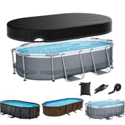 SHELTUSE 18X34 Ft Oval Pool Cover, Solar Pool Covers for Above Oval Pools, Winter Pool Cover Protector, PE Tarp Ideal for Waterproof and Dustproof, Black