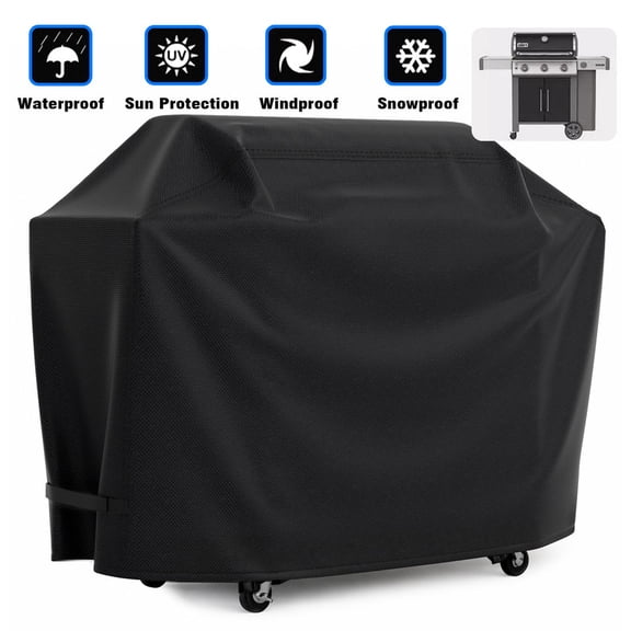 SHELTUSE BBQ Cover, 32''x26''x43'' Gas Grill Cover Waterproof, Anti-UV, Rip-Proof, Fade Resistant, Heavy Duty Barbecue Grill Cover with Hook-and-Loop Straps & Adjustable Hem Drawstring