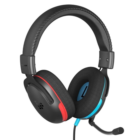 SkyVision Tech G10 Wired Over-Ear Gaming Headset, 40mm Driver Aluminum Frame, Flip-to-Mute Omni Mic, Volume Roller, Breathable Mesh Cushion for PC PS Xbox Switch,Black