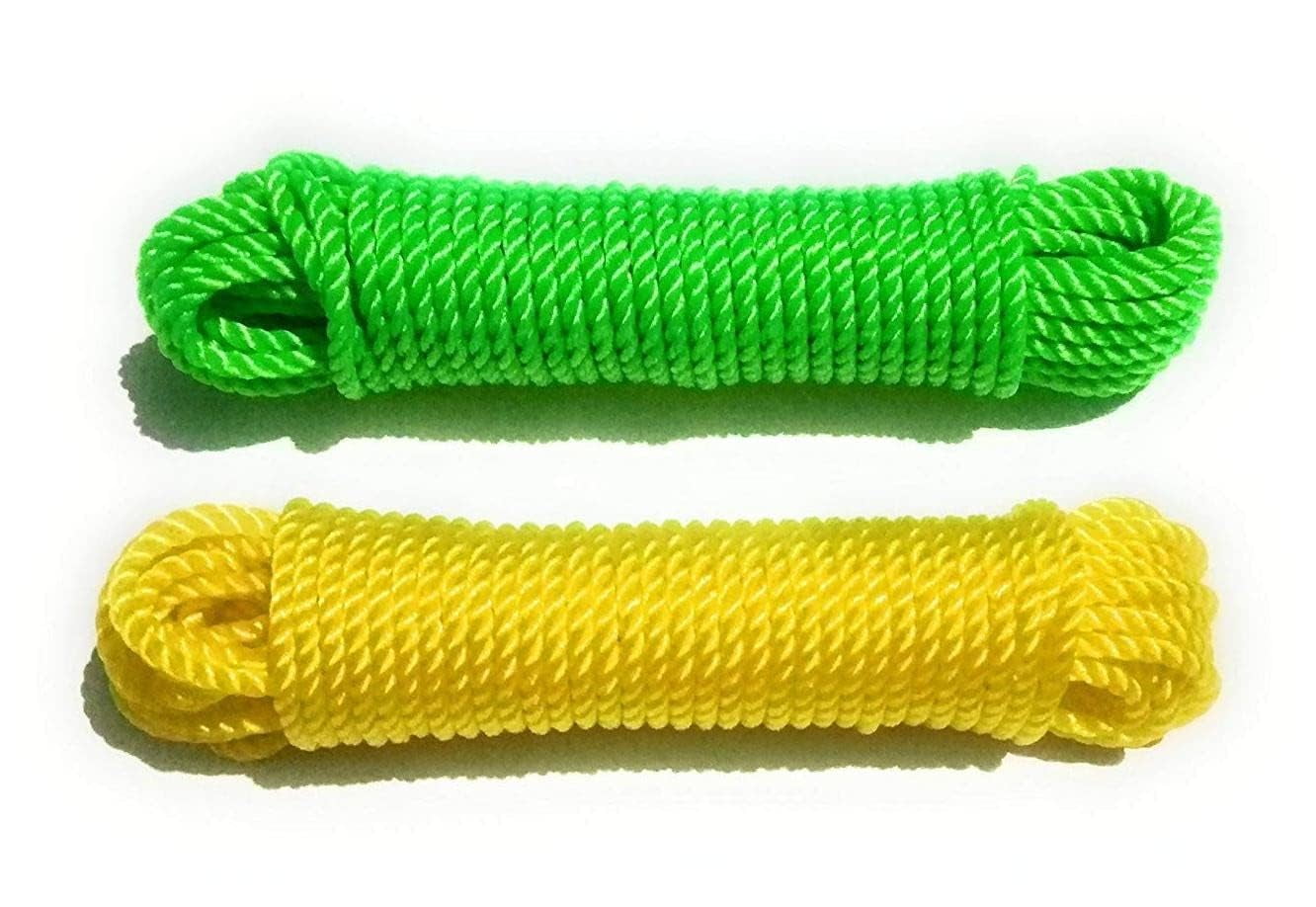 SkyWins 20 Metre Long 02 Piece Nylon Rope or Multicolor Cloth Hanging ...