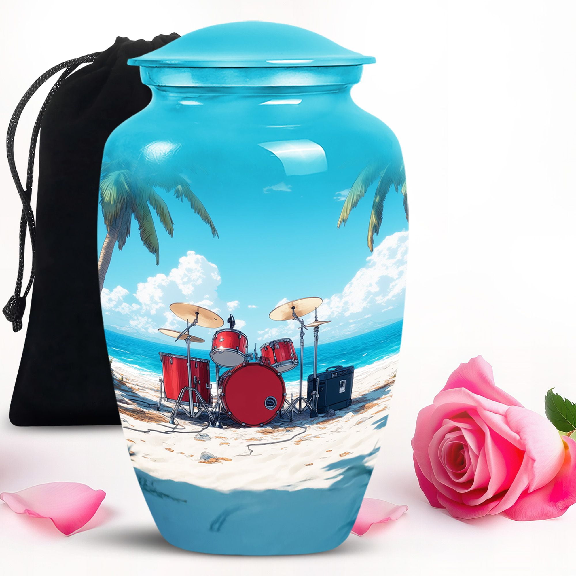 Skyblue beach drum urns: for adult man.