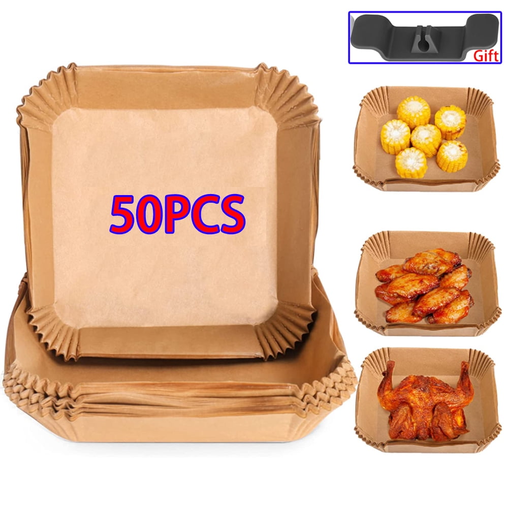 125pcs 9 Inch Square Air Fryer Liners Non-stick Disposable Parchment Paper,  Waterproof And Greaseproof, Compatible With Various Brands Of Air Fryers
