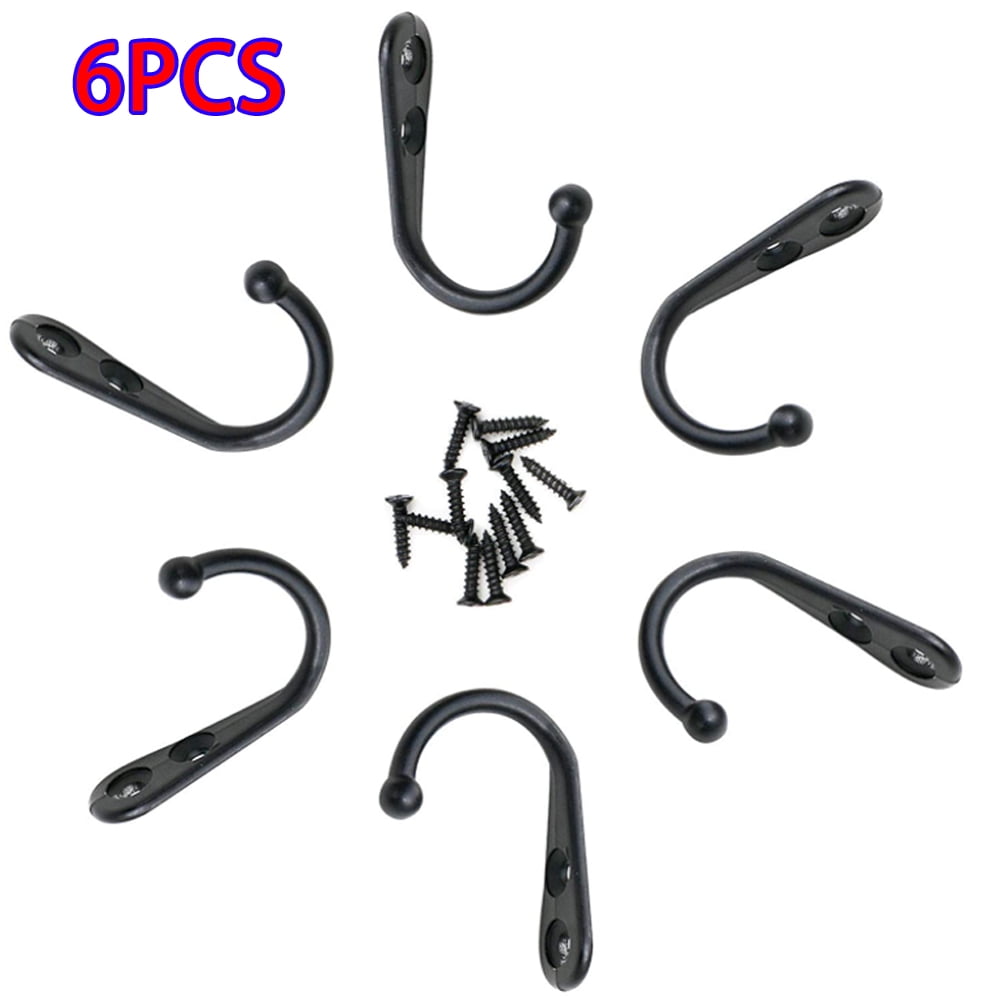 Skycarper 6PCS Robe Wall Hook Single Clothes Hanger Wall Coat Hooks Retro Scratch Free Rustic Coat Hooks for Home Bathroom Kitchen Etc. Includes screws Walmart
