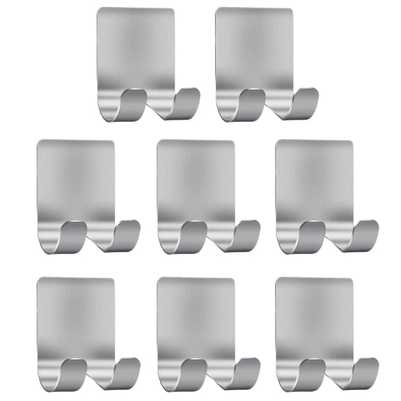 Skycarper 8Pack Razor Holder for Shower,Shower Razor Holder, Shower Razor Hook,Stainless Steel Utility Hooks for Towel,Loofah, Kitchen and Bathroom Supplies,Waterproof ,Self Adhesive - Silver