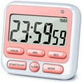 thumbnail image 1 of Skycarper Digital Kitchen Timer Large Digits Loud Alarm Magnetic Holder ON/OFF Switch for Cooking Game Exercise Office Pink, 1 of 8