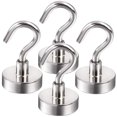 thumbnail image 1 of Skycarper Magnetic Hooks,Heavy Duty Strong Magnet Hook Hangers for Kitchen, Home, Cruise, Workplace, Office and Garage, Pack of 4, Silver, 1 of 7