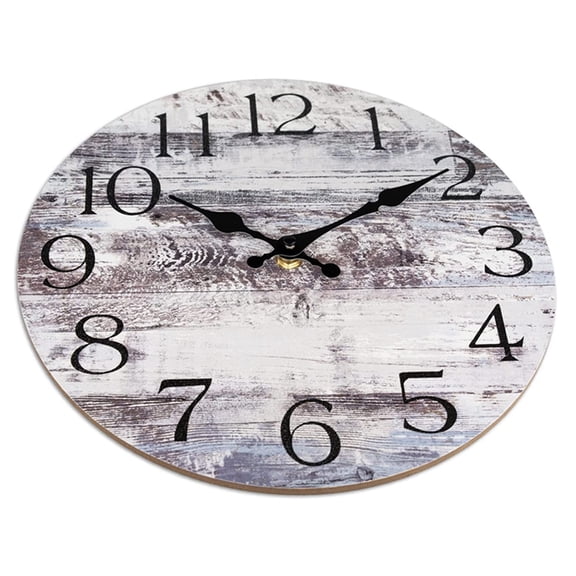 Skycarper Wall Clock for Country Farmhouse Kitchen, Marble White Retro Battery Operated Silent Non-Ticking Decorative for Home Bathroom Bedroom Living Room (10 Inch)