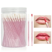 Skycase Disposable Lip Brushes, 100PCS lip gloss brushes disposable Lipstick Lip Gloss Wands Applicator Makeup Beauty Brushes for Lipstick Lip Gloss Lip Mask Eyeshadow, Pink