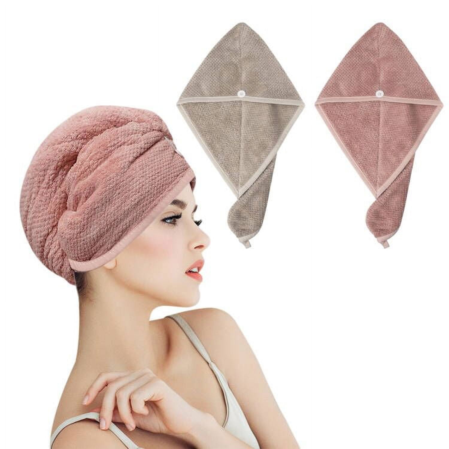 Skycase Hair Towel Wrap for Women 2 Pack, Ultra Absorbent Twist Hair Turban Drying Cap Hair Wrap