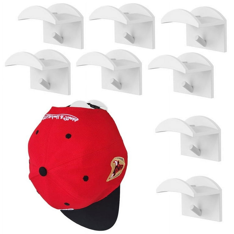 Skycase Hat Hooks for Wall,8 Pieces Adhesive Hat Hooks,No Drilling Strong  Hold Hat Hangers Minimalist Hat Rack Hooks for Baseball Caps Display,Hang