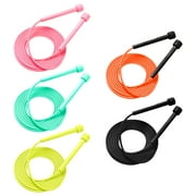 Skycase Jump Rope for Student [5 Pack], Flexible Silicone Tangle-Free Jump Rope Cable Length Adjustable Skipping Rope for Exercise Fitness (Black+Pink+Green+Orange+Yellow)