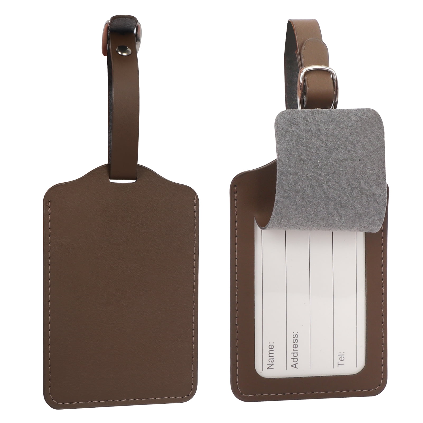 2pcs Leather Luggage Tag, Baggage Address Tags with Adjustable Strap  Luggage Labels Privacy Protection Suitcase Tags Identifiers for Luggage  Suitcases