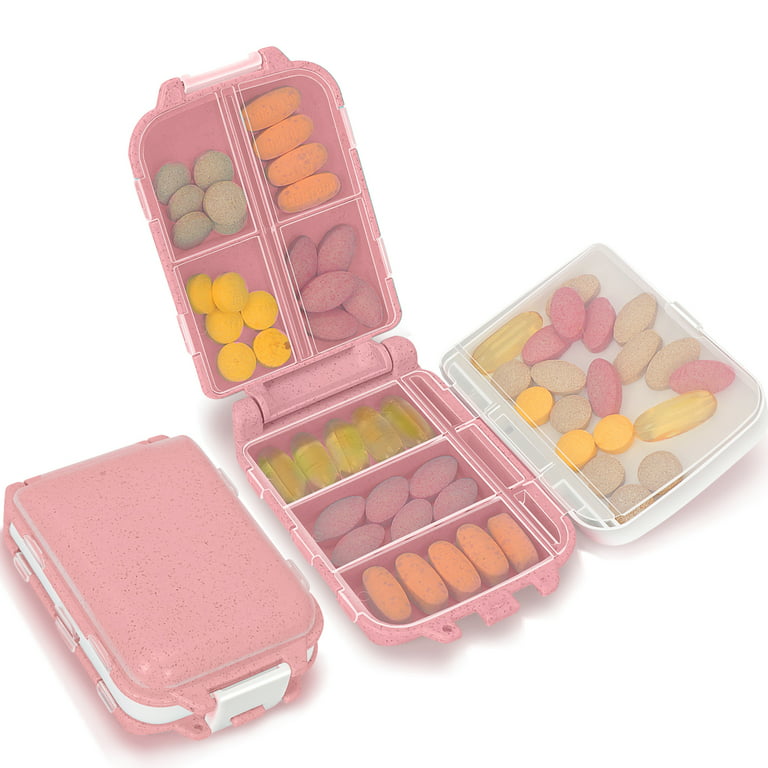 Portable 8 Compartments Travel Pills Medicine Storage Organizer Box Holder  Case