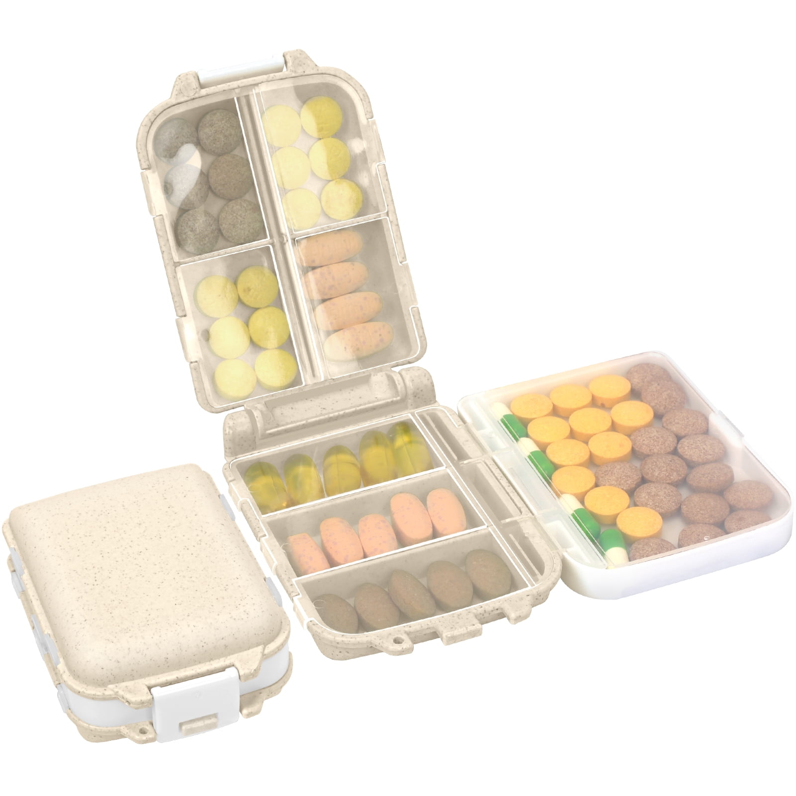 Sunbaca Pill Organizer for Travel Weekly Pill Box 7 Day Pill Case
