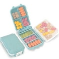thumbnail image 1 of Skycase Pill Organizer, [2 Pack] Pill Cases, [Folding Design] Weekly Pill Case Organizer 7 Day, 8 Compartments Portable Travel Pill Box for Pocket Purse Medicine Vitamin Holder Container,Blue, 1 of 6