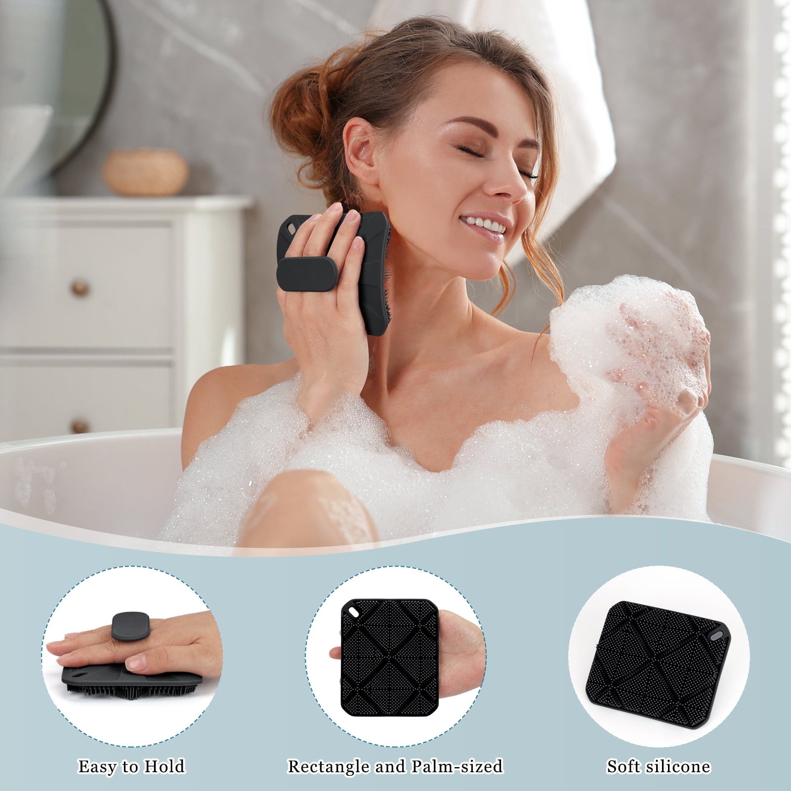 Skycase Silicone Body Scrubber, Shower Brushes Exfoliating Body