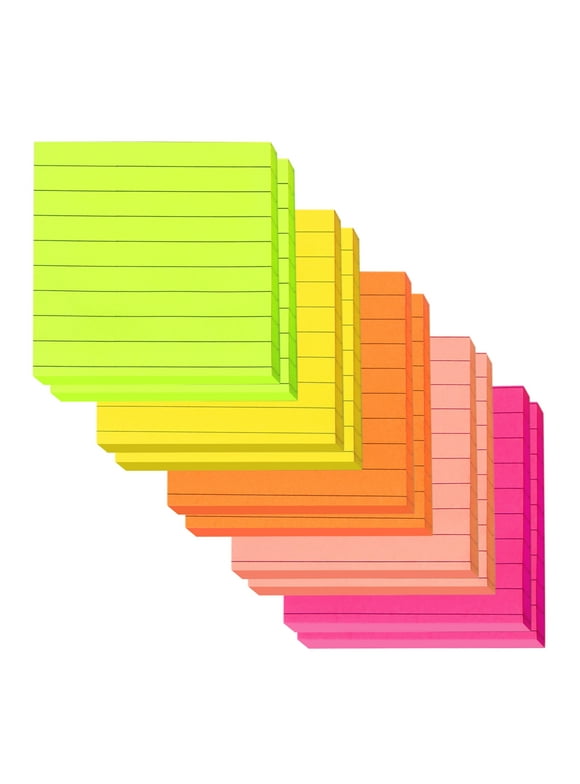 Skycase Sticky Notes Line, 10 Pcs Colored Sticky Notes, Padded Sticky Notes, Self-Adhesive Notes Line Colorful Post Memos for Office, School and Home, 100 Sheets*10 Pack/7.6cm x 7.6cm