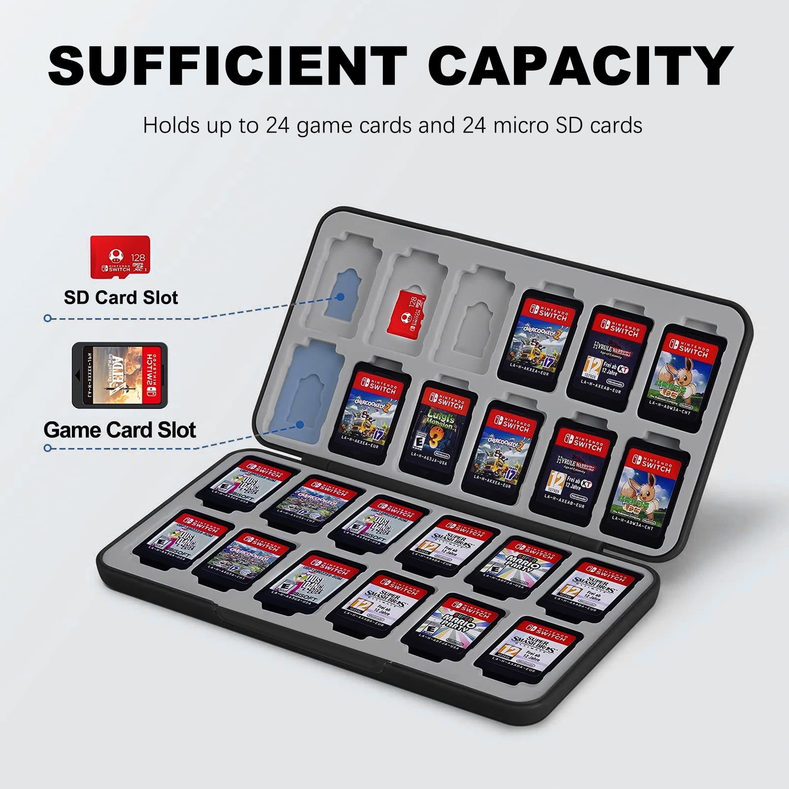 Skycase Nintendo Switch Case, 24 Card Slots, Porta