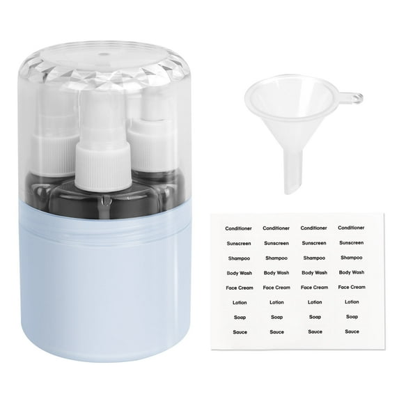 Skycase Travel Bottles for Toiletries - 4 in 1Travel Size Toiletries, Leak-Proof Refillable Plastic Bottles,Travel Size Containers for Shampoo Conditioner Lotion Liquids,Blue