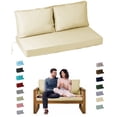thumbnail image 1 of SDJPOI Outdoor Loveseat Cushion Set, 48 x 24 inch, Waterproof & Fade Resistant Cushions for Couch Bench and Swing ( Beige), 1 of 7