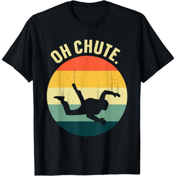 Skydiving Art For Men Women Parachute Skydiver Paragliding T-Shirt men and women can wear, black, white, gifts