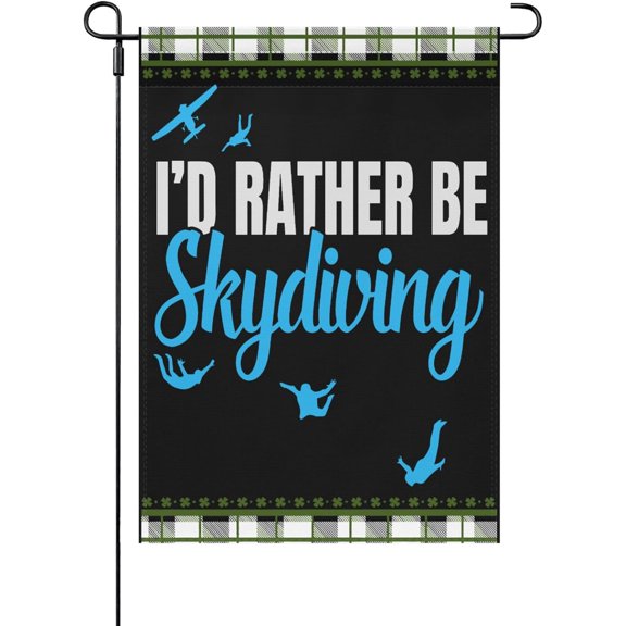 Skydiving Double Sided Garden Flag 12 x 18 Inch Cute Small Outdoor Banner