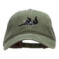thumbnail image 1 of Skydiving Embroidered Washed Cotton Brass Buckle Cap - Olive OSFM, 1 of 5