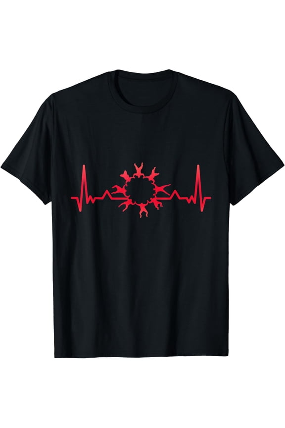 Skydiving Heartbeat Line T-Shirt