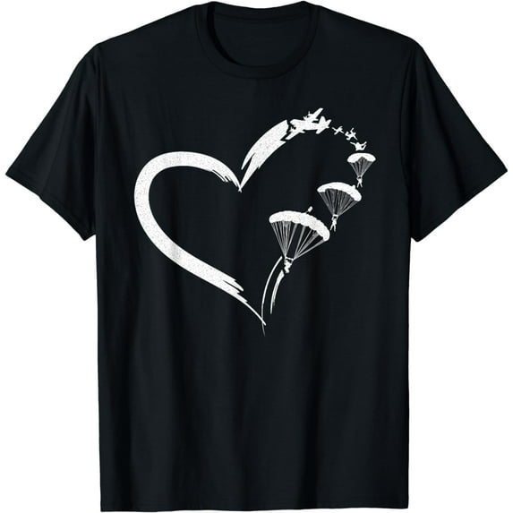 Skydiving Parachute Paraglide Heart T-Shirt