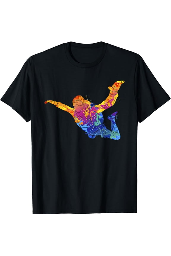 Skydiving Parachutust Extreme Sport T-Shirt men and women can wear, black, white, gifts
