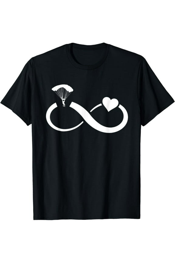 Skydiving Skydiver Infinity Heart Parachute Paragliding T-Shirt