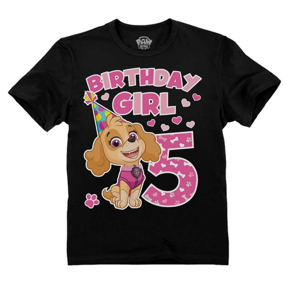 Skye 5 Paw Patrol Pup 5th Birthday Gifts for Five Years Old Girls Theme Party Toddler Kids Toddler Kids T-Shirt 4T Black