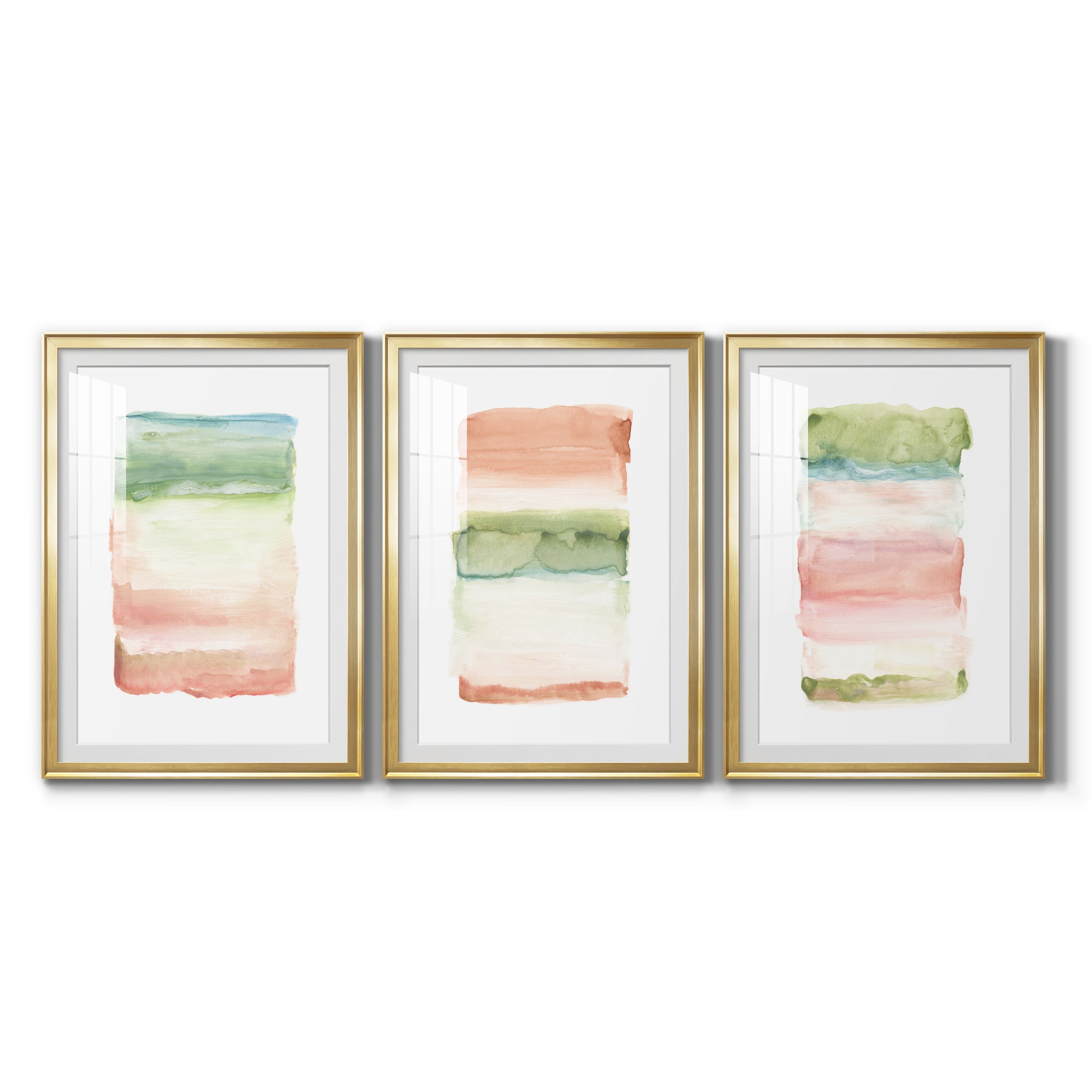 Skye I Premium Framed Prints Set of 3 - Ready to Hang - 26.5 x 36.5 Each - Gold Frame