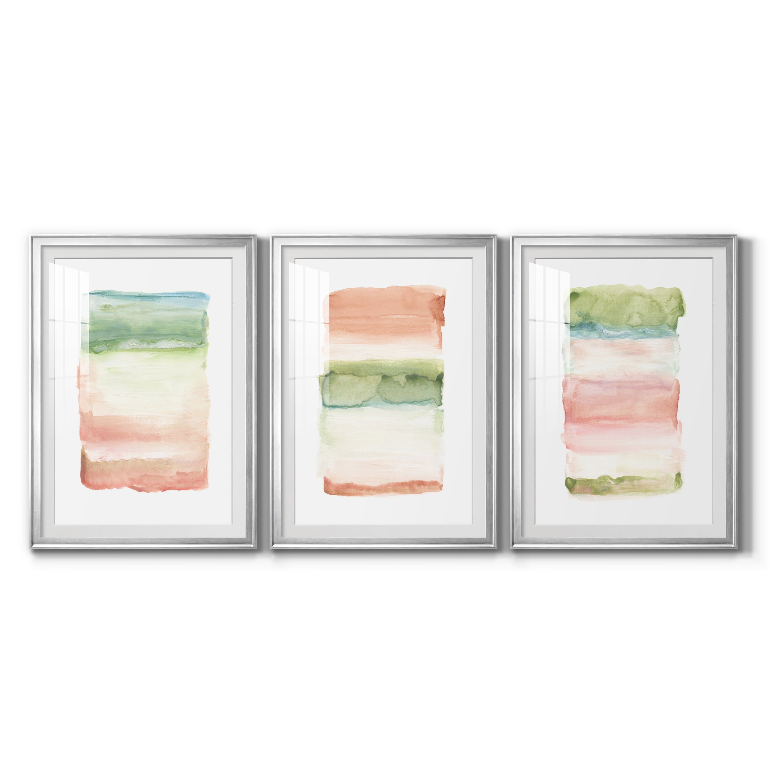 Skye I Premium Framed Prints Set of 3 - Ready to Hang - 26.5 x 36.5 Each - Silver Frame
