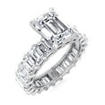 thumbnail image 1 of Skye - Moissanite Emerald Cut Lab Diamond Eternity Engagement Ring, 1 of 5