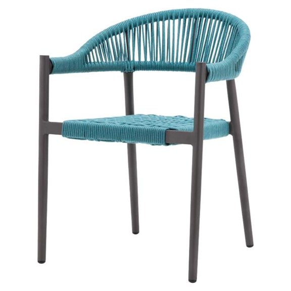 Skye SF-3303-163-TXW-GRY Dining Arm Chair - Tex White Frame with Gray Durarope