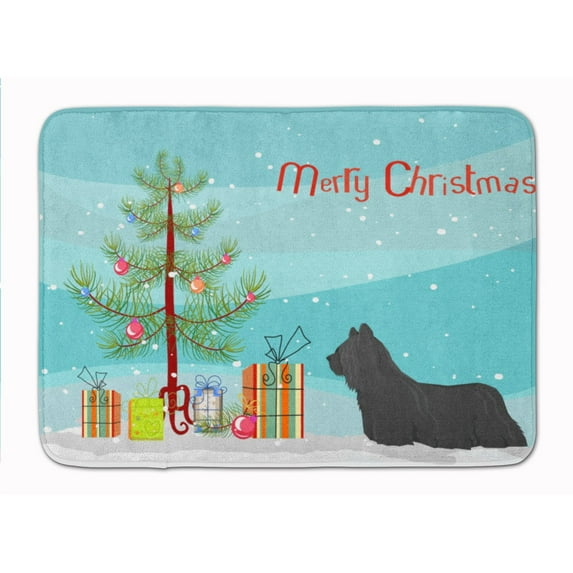 Skye Terrier Christmas Tree Machine Washable Memory Foam Mat