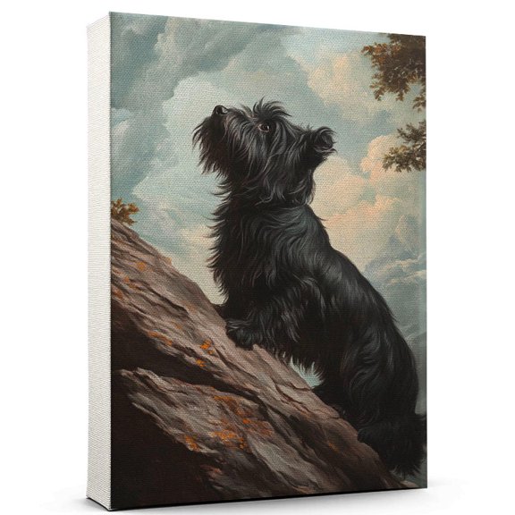Skye Terrier Dog Playing Climbing Canvas Sports Dog, Perfect for Animal Lovers, Skye Terrier Dog Canvas, Climbing Canvas Wall Art for Rooms