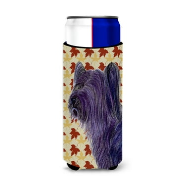 Skye Terrier Fall Leaves Portrait Ultra Hugger for slim cans