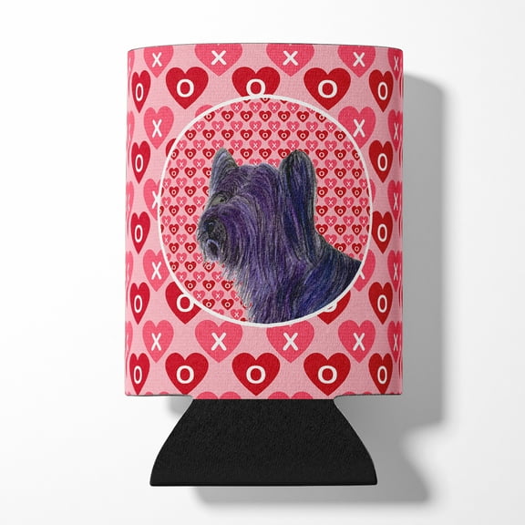 Skye Terrier Hearts Love and Valentines Day Portrait Can or Bottle Hugger