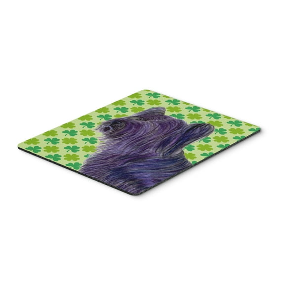 "Skye Terrier St. Patricks Day Shamrock Portrait Mouse Pad Hot Pad or Trivet"