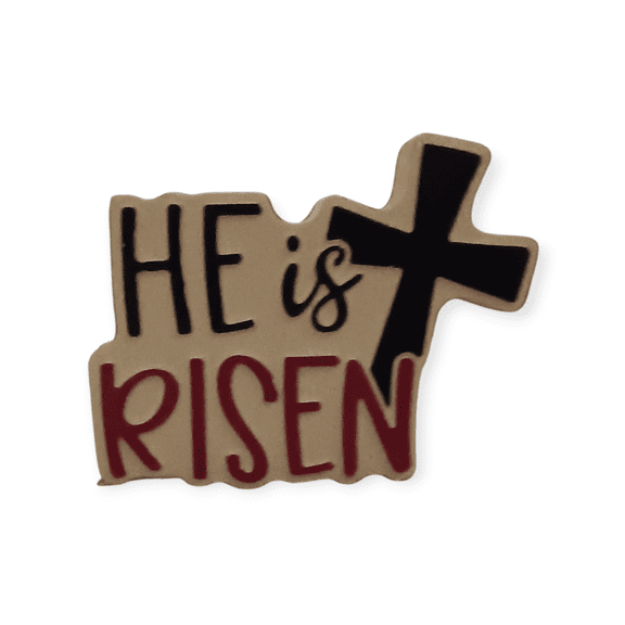 Skye's Creations He is Risen Ceramic Sign