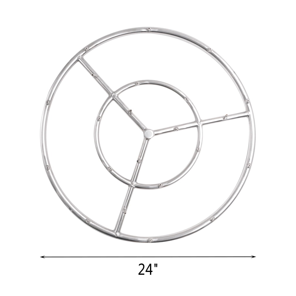 Skyflame 24Inch Round Stainless Steel Fire Pit Jet Burner Ring, High