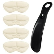 Skyfoot 2 Pairs Heel Grips Liner Cushions with Shoe Horn, Heel Filler Pads for Loose Shoes, Shoe Too Big, Improved Shoe Comfort and Fit, Heel Protector to Prevent Heel Blister