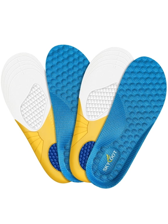 2 Pairs Kids Shoe Inserts, Breathability Soft Cushioning Children's Sports Athletic Replacement Insoles for Childs' Worn Insert, Sweaty Feet, Shoes' Comfort Fit